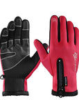 Rockbros Skiing Thermal Fleece Waterproof Glove Windproof Anti-Slip Gloves-GiantBicycle Store-Red-S-Bargain Bait Box