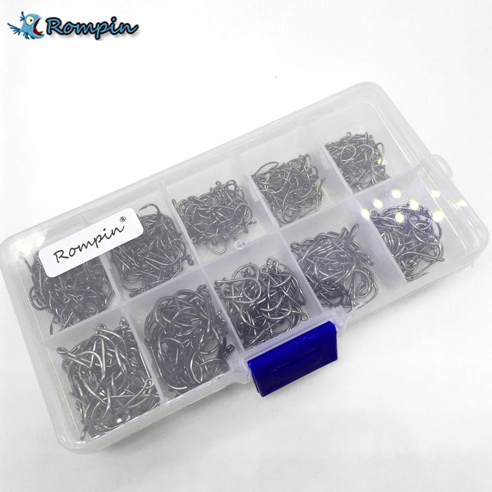 Rompin 500Pcs/Set Mixed Different Size With Plastic Box Packed #3~12 Bronzesea-Rompin Fishing Store-Bargain Bait Box
