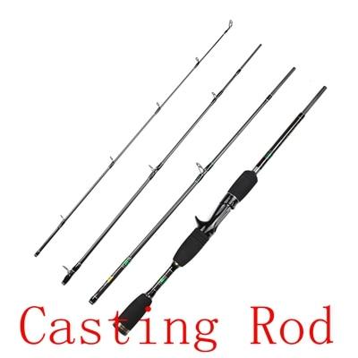 Rosewood 1.98M Fishing Rod 4 Sections Spinning Bait Casting Rod Travel High-Fishing Rods-ROSEWOOD Fishing Company Store-Purple-1.98 m-Bargain Bait Box