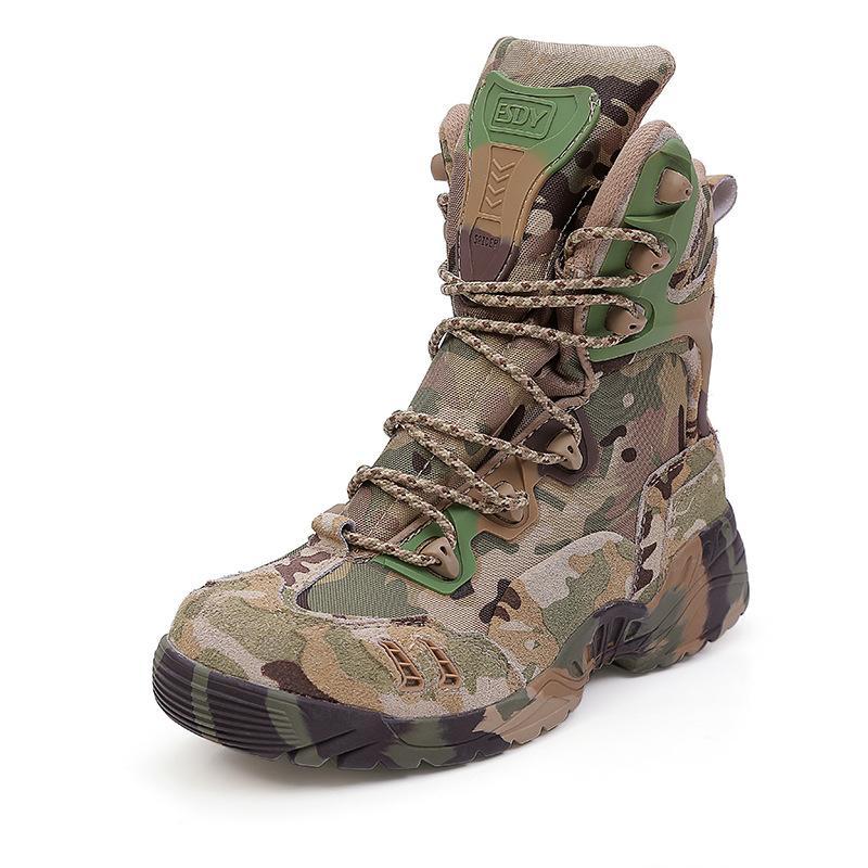 Rubber Boots Men 39-45 Outdoor Hiking Shoes Waterproof Tactical Shoes Camping-PEAKWILL store-6.5-Bargain Bait Box