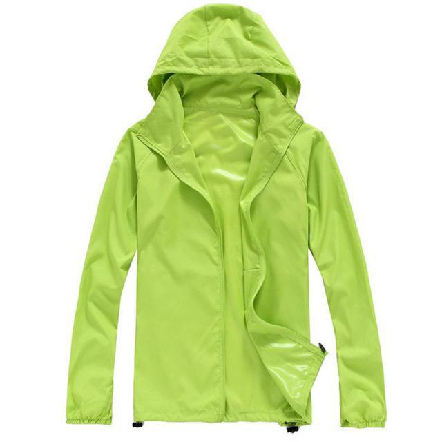 S Jacket Windbreaker Waterproof And Windproof Jackets Camping Clothes Thin-Rain Coats-Bargain Bait Box-Light Green-XS-Bargain Bait Box