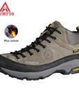 Sale Outdoor Hiking Shoes Men Trekking Boots Camping Sneakers Scarpe Uomo-GUIZHE Store-Dark gray Plus velve-7-Bargain Bait Box