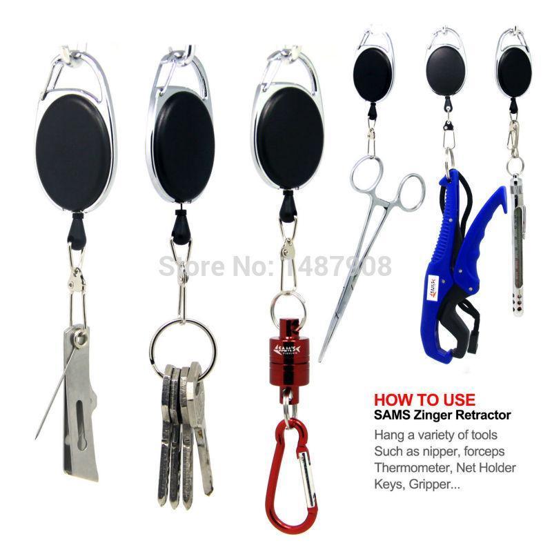 Samsfx Fly Fishing Tools Zinger Retractor Badge Holder Retractable Reel Recoil-SAMSFX Official Store-Bargain Bait Box