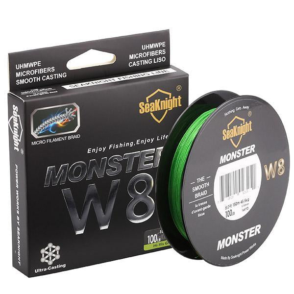 Seaknight 150 M Monster W8 Fishing Line Braided Pe Multifilament Line 8 Stands-Sequoia Outdoor Co., Ltd-1 PCS GREEN-1.0-Bargain Bait Box