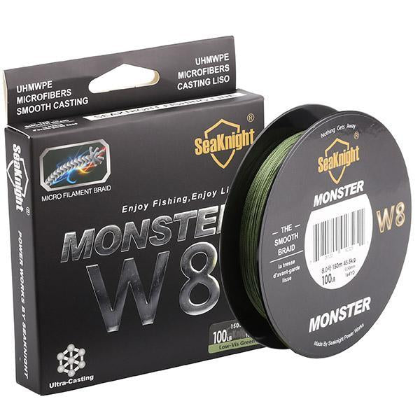 Seaknight 150 M Monster W8 Fishing Line Braided Pe Multifilament Line 8 Stands-Sequoia Outdoor Co., Ltd-Army Green-1.0-Bargain Bait Box