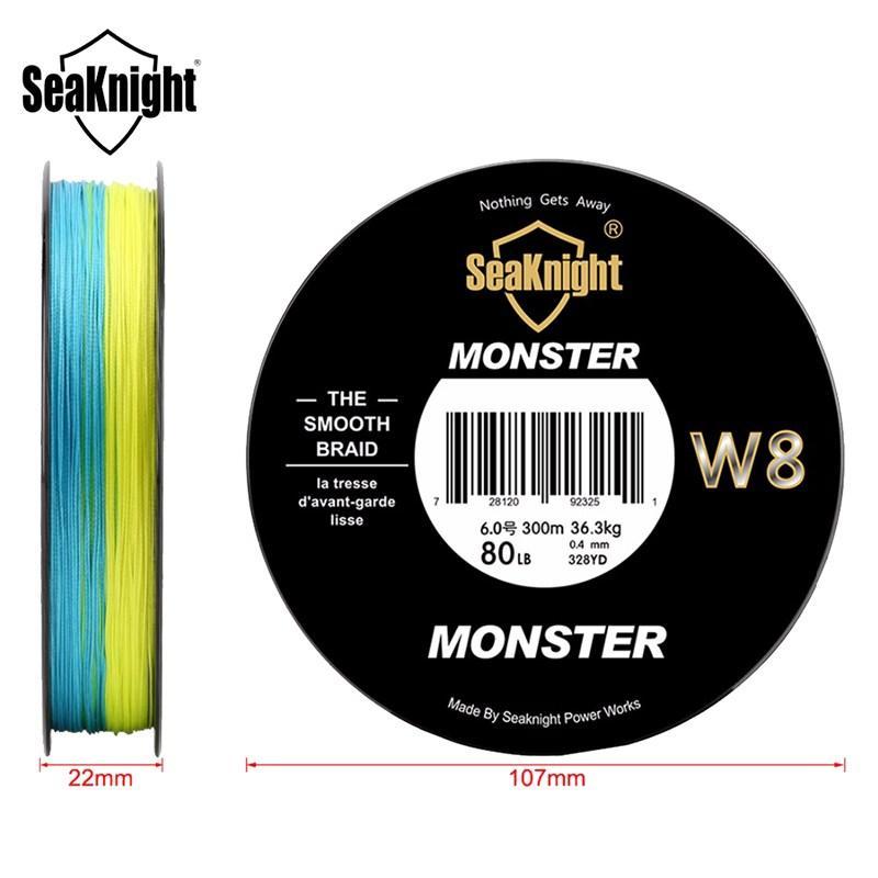 Seaknight Monster W8 20 30 40 80 100Lb 8 Strands 300M Braided Fishing Line-Angler &amp; Cyclist&#39;s Store-1.0-Bargain Bait Box