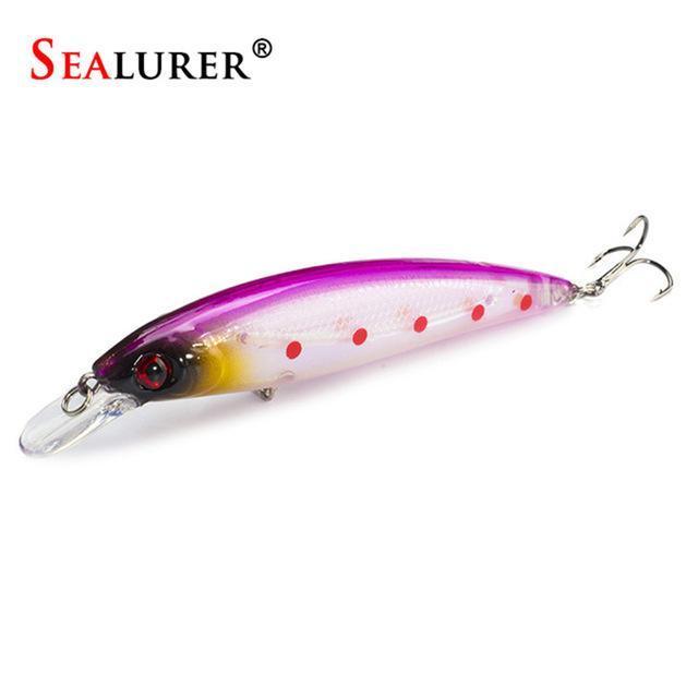 Sealurer Floating Wobbler Laser Minnow Fishing Lure 11Cm 13.5G Artificial-Shop1513314 Store-J-Bargain Bait Box