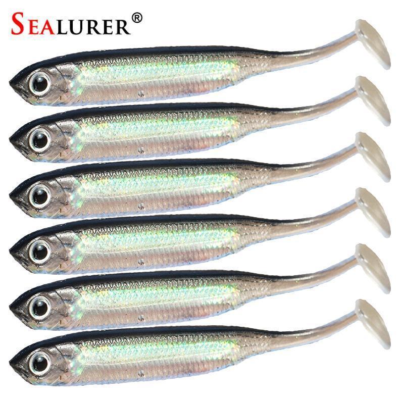 Sealurer Soft Lure 6Pcs/Lot 2.2G/75Mm For Fishing Shad Fishing Worm Swimbaits-SEALURER Official Store-S59A-Bargain Bait Box