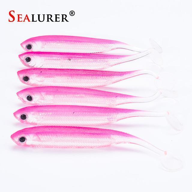 Sealurer Soft Lure 6Pcs/Lot 2.2G/75Mm For Fishing Shad Fishing Worm Swimbaits-SEALURER Official Store-S59B-Bargain Bait Box