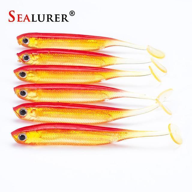 Sealurer Soft Lure 6Pcs/Lot 2.2G/75Mm For Fishing Shad Fishing Worm Swimbaits-SEALURER Official Store-S59C-Bargain Bait Box