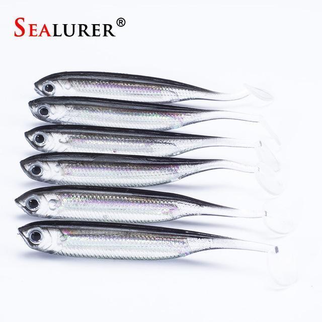 Sealurer Soft Lure 6Pcs/Lot 2.2G/75Mm For Fishing Shad Fishing Worm Swimbaits-SEALURER Official Store-S59D-Bargain Bait Box