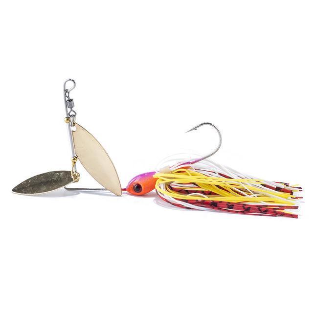 Sealurer Spinner Bait With 2 Blades Rubber Jig Fishing Lure Spoon For Lake River-SEALURER Official Store-L39D-Bargain Bait Box