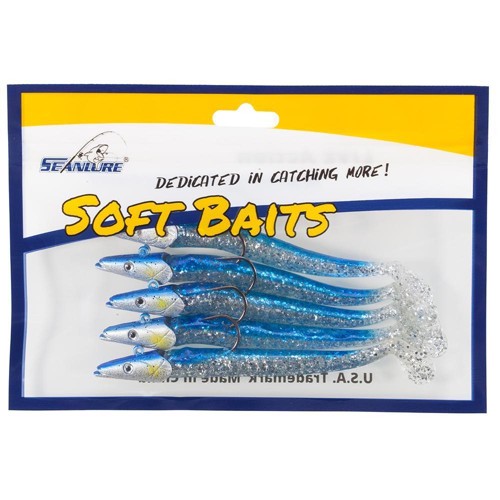 Seanlure Lead Head Glow Bait 11Cm 22G 5Pcs/Pack Artificial Bait Single Hook-Seanlure Fishing Tackle-One for each color-Bargain Bait Box