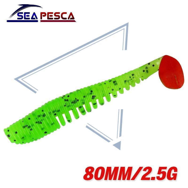 Seapesca 10Pcs/Lot Fishing Lure Soft Baits Souple Shad 80Mm 2.5G Minnow Silicone-SEAPESCA Fishing Store-A-Bargain Bait Box