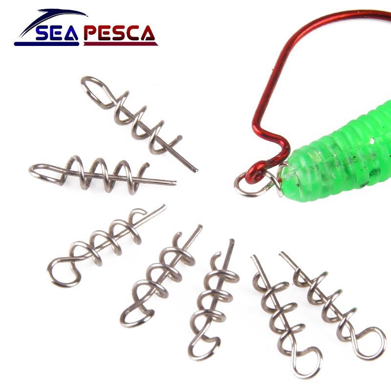 Seapesca 50Pcs/Lot Soft Bait Spring Lock Pin Crank Connect Fishing Hooks-SEAPESCA Fishing Store-Bargain Bait Box