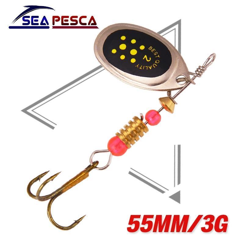 Seapesca Fishing Lures 55Mm 3G Spinner Baits Metal Spoons Paillette Isca-SEAPESCA Fishing Store-Bargain Bait Box