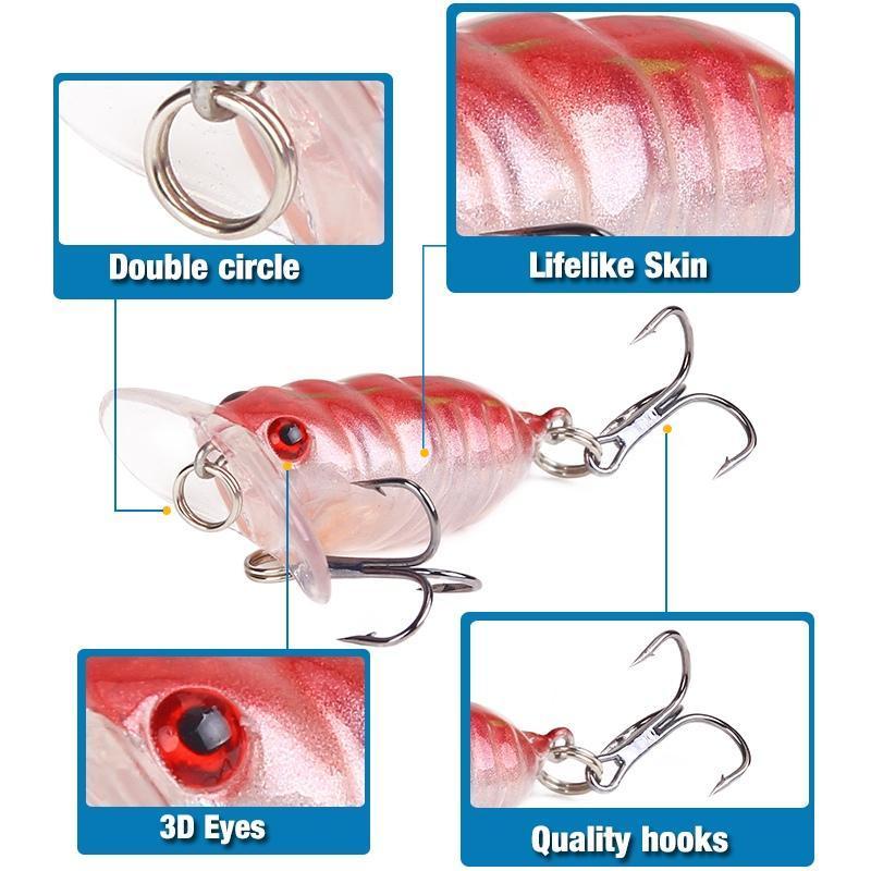 Seapesca Fly Fishing Lure Insects Hrad Bait 45Mm 4G Crankbaits Isca Artificial-SEAPESCA Fishing Store-A-Bargain Bait Box