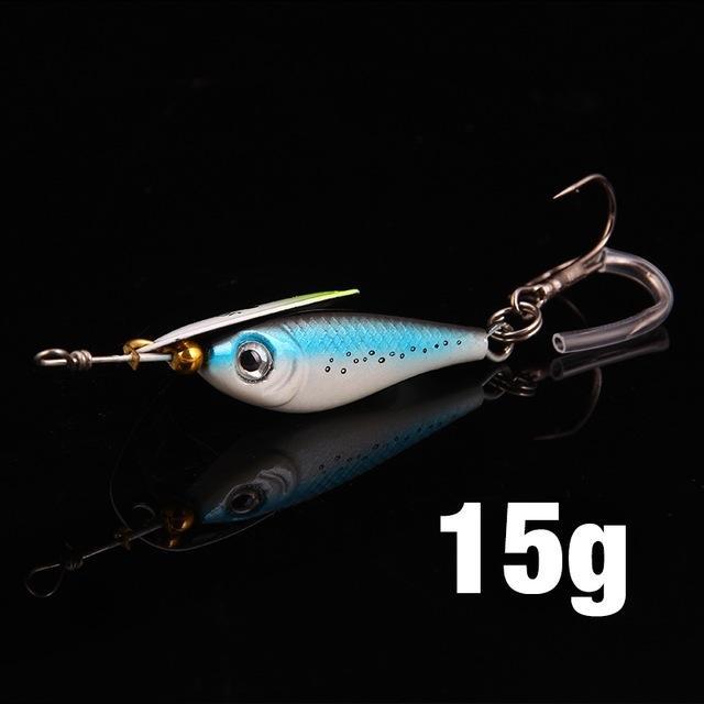 Seapesca Metal Spinner Bait 11G15G20G Spoon Fishing Lure Bass Iscas-Rembo fishing tackle Store-Blue15g-Bargain Bait Box