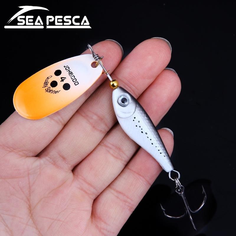 Seapesca Metal Spinner Bait 11G15G20G Spoon Fishing Lure Bass Iscas-Rembo fishing tackle Store-Orange11g-Bargain Bait Box