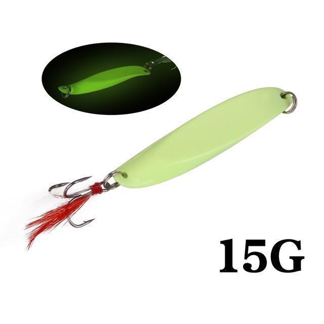 Seapesca Metal Spinner Spoon Fishing Lure Hard Baits 7G-40G Luminous Sequins-SEAPESCA Fishing Store-Luminous 15g-Bargain Bait Box