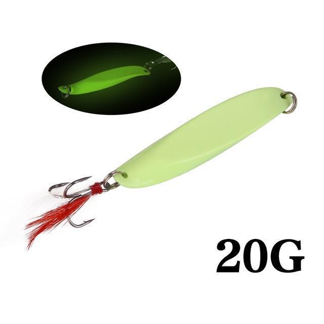 Seapesca Metal Spinner Spoon Fishing Lure Hard Baits 7G-40G Luminous Sequins-SEAPESCA Fishing Store-Luminous 20g-Bargain Bait Box