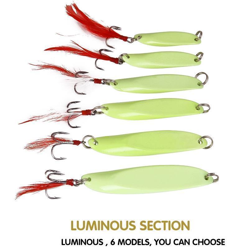 Seapesca Metal Spinner Spoon Fishing Lure Hard Baits 7G-40G Luminous Sequins-SEAPESCA Fishing Store-Silver 7g-Bargain Bait Box