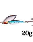 Seapesca Spinner Bait Fishing Lure Bait 11G 15G 20G Bass Baits Fishing Hooks-SEAPESCA Fishing Store-Blue 20g-Bargain Bait Box