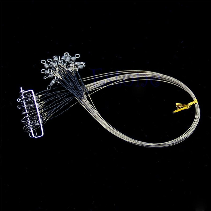 Set Of 20Pcs 15Cm Fishing Trace Lures Leader Steel Wire Spinner + Printed-ComeSome Music Store-Bargain Bait Box