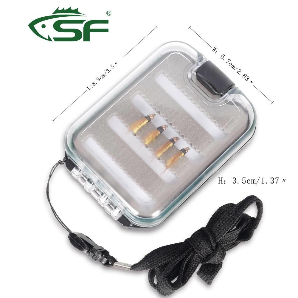 Sf Small Pocket Fly Fishing Plastic Double Side Fly Box With Lanyard 136 Flies-SF Store-Bargain Bait Box