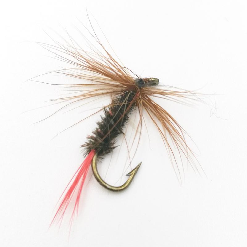 Shared With Fish 5Pcs\Lot Midge Peacock Brown Hackle Black&Red Body Nymph Fly-Flies-Bargain Bait Box-Bargain Bait Box