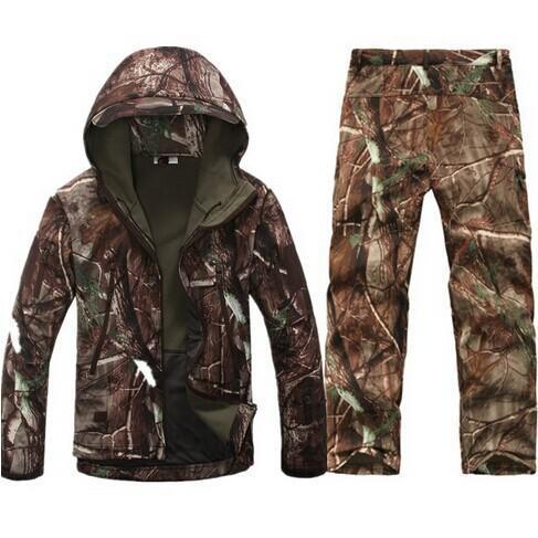 Shark Skin Outdoor Hunting Camping Waterproof Windproof Polyester Coats Jacket-Wolf outdoor mall-The tree Camo-S-Bargain Bait Box