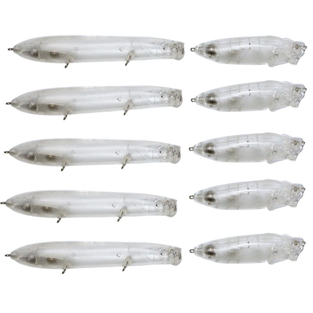 Shelt&#39;S 10 Pcs Quality Unpainted Fishing Topwater Poppers Popmax Pencil Floating-Blank &amp; Unpainted Lures-Shelt&#39;s Fishing Store-Bargain Bait Box
