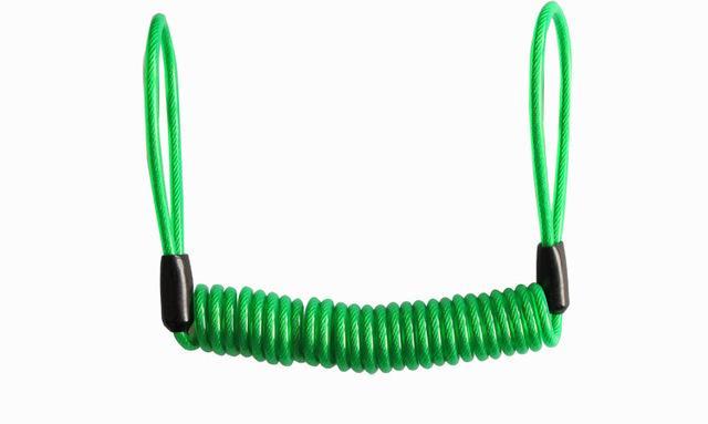 Shinetrip 1.5M Cable Lanyard Spring Coil Wire Rope Motorcycle Motorbike Disc-on the trip Store-green-Bargain Bait Box