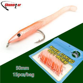 Shunmier 15Pcs 0.6G 50Mm Eel Soft Lures Baits Fishing Lure Pesca Peche Tackle-SHUNMIER Official Store-G-Bargain Bait Box