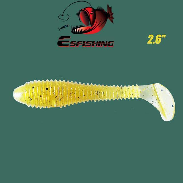 Silicone Bait Winter Fishing Lure Soft Shad Vibro Fat 2.6" 6Pcs 6.5Cm/3G-Esfishing-A-Bargain Bait Box