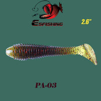 Silicone Bait Winter Fishing Lure Soft Shad Vibro Fat 2.6" 6Pcs 6.5Cm/3G-Esfishing-PA03-Bargain Bait Box