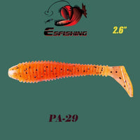 Silicone Bait Winter Fishing Lure Soft Shad Vibro Fat 2.6" 6Pcs 6.5Cm/3G-Esfishing-PA29-Bargain Bait Box
