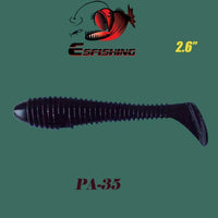 Silicone Bait Winter Fishing Lure Soft Shad Vibro Fat 2.6" 6Pcs 6.5Cm/3G-Esfishing-PA35-Bargain Bait Box