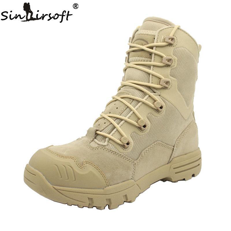 Sinairsoft Outdoor Genuine Leather U.S. Military Assault Tactical Boots-SINAIRSOFT Official Store-Black-7.5-Bargain Bait Box