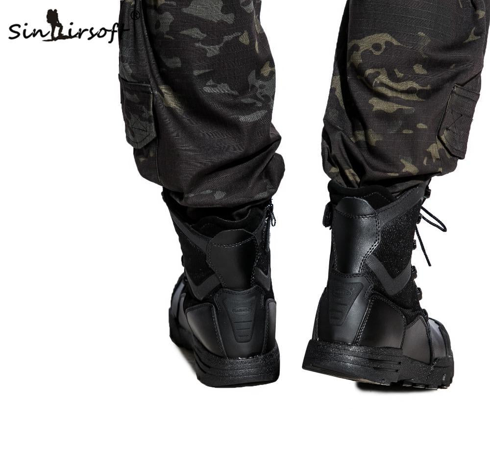 Sinairsoft Outdoor Genuine Leather U.S. Military Assault Tactical Boots-SINAIRSOFT Official Store-Black-7.5-Bargain Bait Box