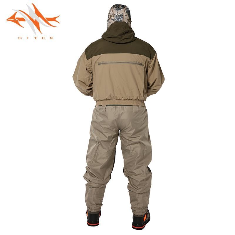 Sitex Men&#39;S Fly Fishing Jacket Waterproof Fishing Wader Jacket Clothes-Fishing Clothings-sitex hunting fishing Store-L-Army green-Bargain Bait Box