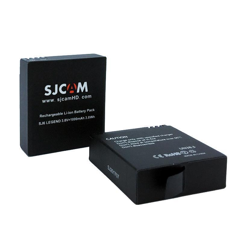 Sjcam 2Pcs Sj6 Batteries 3.8V 1000Mah Rechargeable Battery + Dual Charger For-Action Cameras-Bartoo Store-Bargain Bait Box