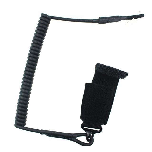 Sling Tactical Pistol Elastic Lanyard Spring Retention Rope Keychain Camping-B. M. Store-Black-Bargain Bait Box