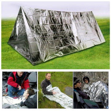Sliver Portable Survival Kit Emergency Shelter Tent Waterproof Outdoor Rescue-Charles Store-Bargain Bait Box