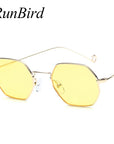 Small Frame Retro Sun Glasses For Men Brand Design Polygon Sunglasses Women-Sunglasses-runbird Official Store-Black Frame Black-Bargain Bait Box