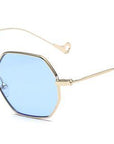 Small Frame Retro Sun Glasses For Men Brand Design Polygon Sunglasses Women-Sunglasses-runbird Official Store-Blue Transperant-Bargain Bait Box