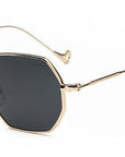 Small Frame Retro Sun Glasses For Men Brand Design Polygon Sunglasses Women-Sunglasses-runbird Official Store-Gold Frame Black-Bargain Bait Box