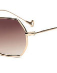 Small Frame Retro Sun Glasses For Men Brand Design Polygon Sunglasses Women-Sunglasses-runbird Official Store-Gold Frame Brown-Bargain Bait Box