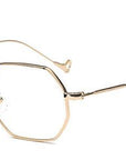 Small Frame Retro Sun Glasses For Men Brand Design Polygon Sunglasses Women-Sunglasses-runbird Official Store-Gold Frame Clear-Bargain Bait Box