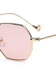 Small Frame Retro Sun Glasses For Men Brand Design Polygon Sunglasses Women-Sunglasses-runbird Official Store-Pink Transperant-Bargain Bait Box